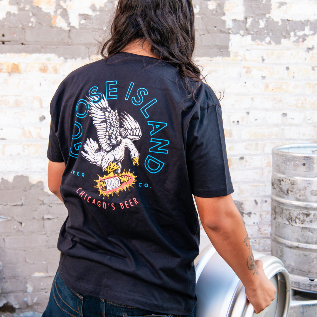 Goose Island Screaming Goose Tee, Black